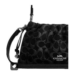 Coach Black Denim Faye Shoulder Bag