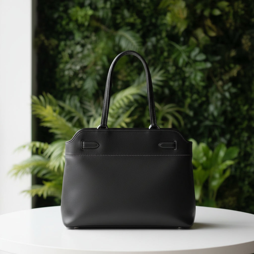 Coach Black Leather Easton Tote - Gunmetal Hardware