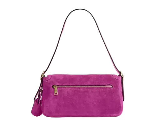 Coach Pink Suede Etta Shoulder Bag