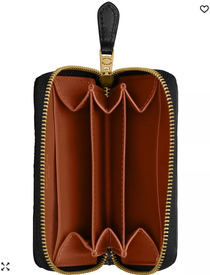 Coach Leather Embossed Zip Wallet in Box