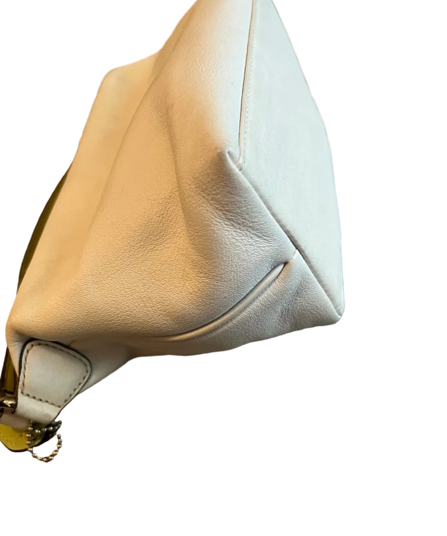 Coach Mini Y2K White Leather Green Stripes