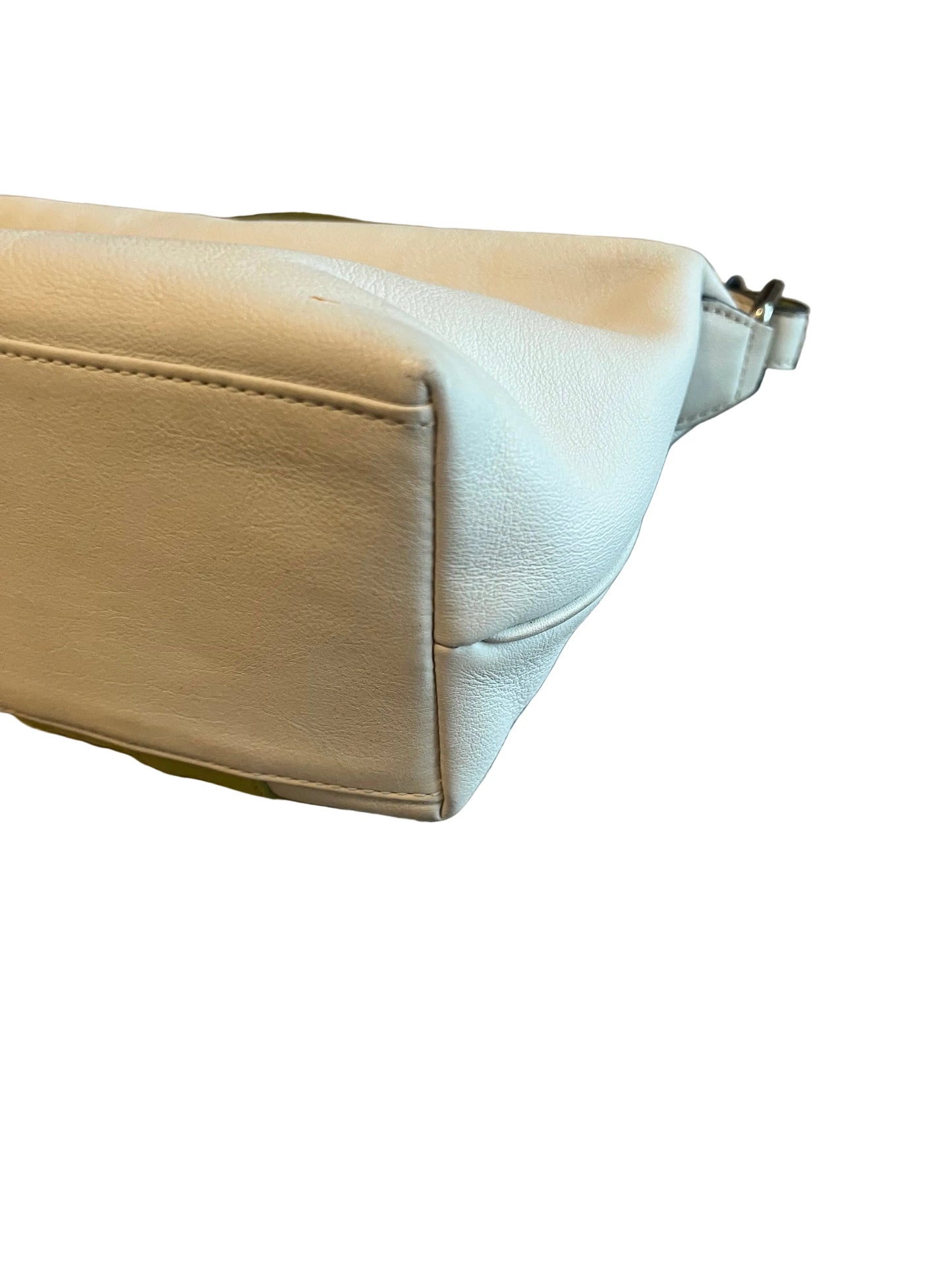 Coach Mini Y2K White Leather Green Stripes