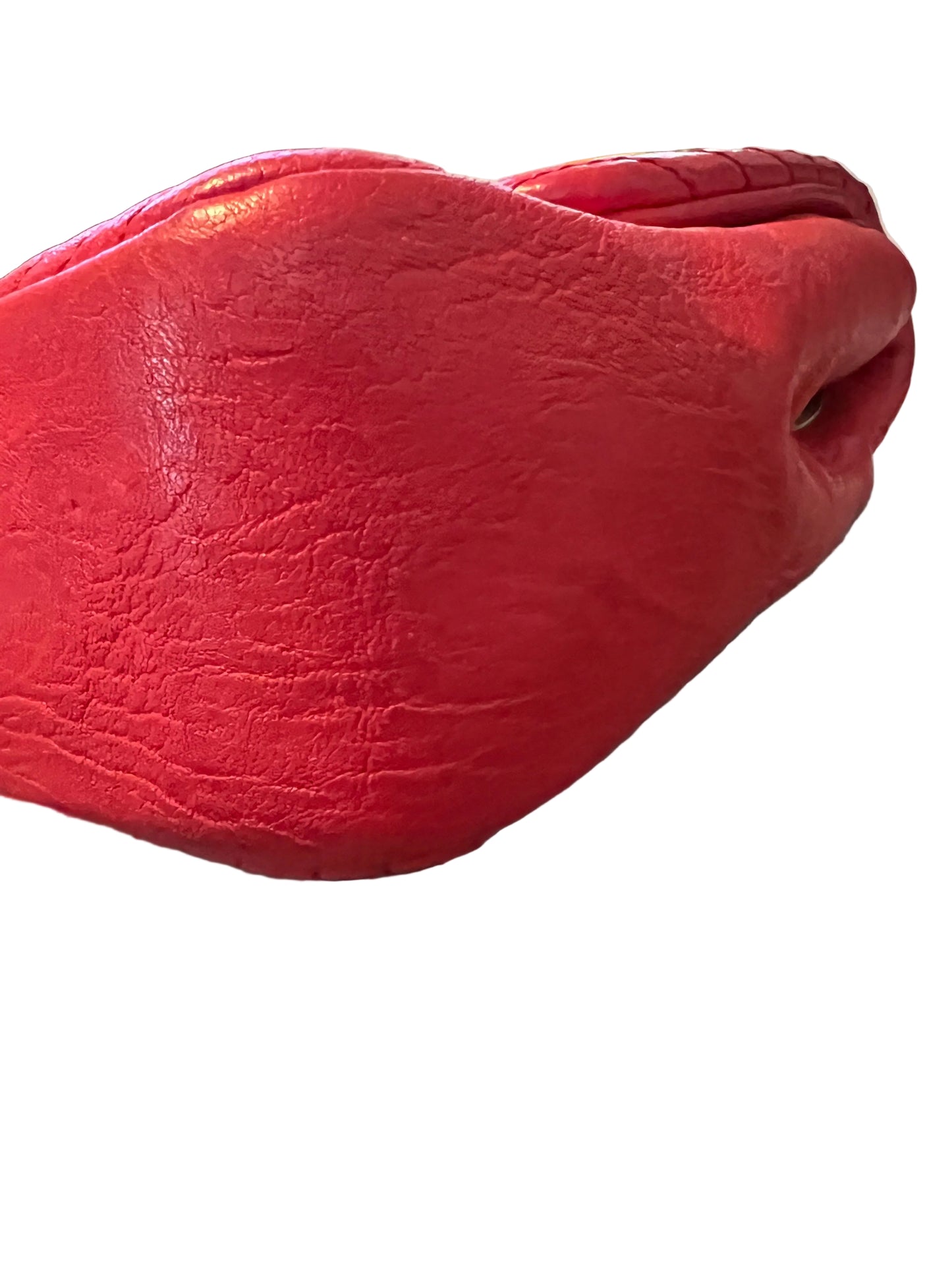 Chanel Red Chervron Crinkled Calfskin Flap Bag