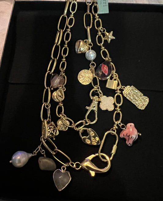 Atterri Double Strand Charm Necklace