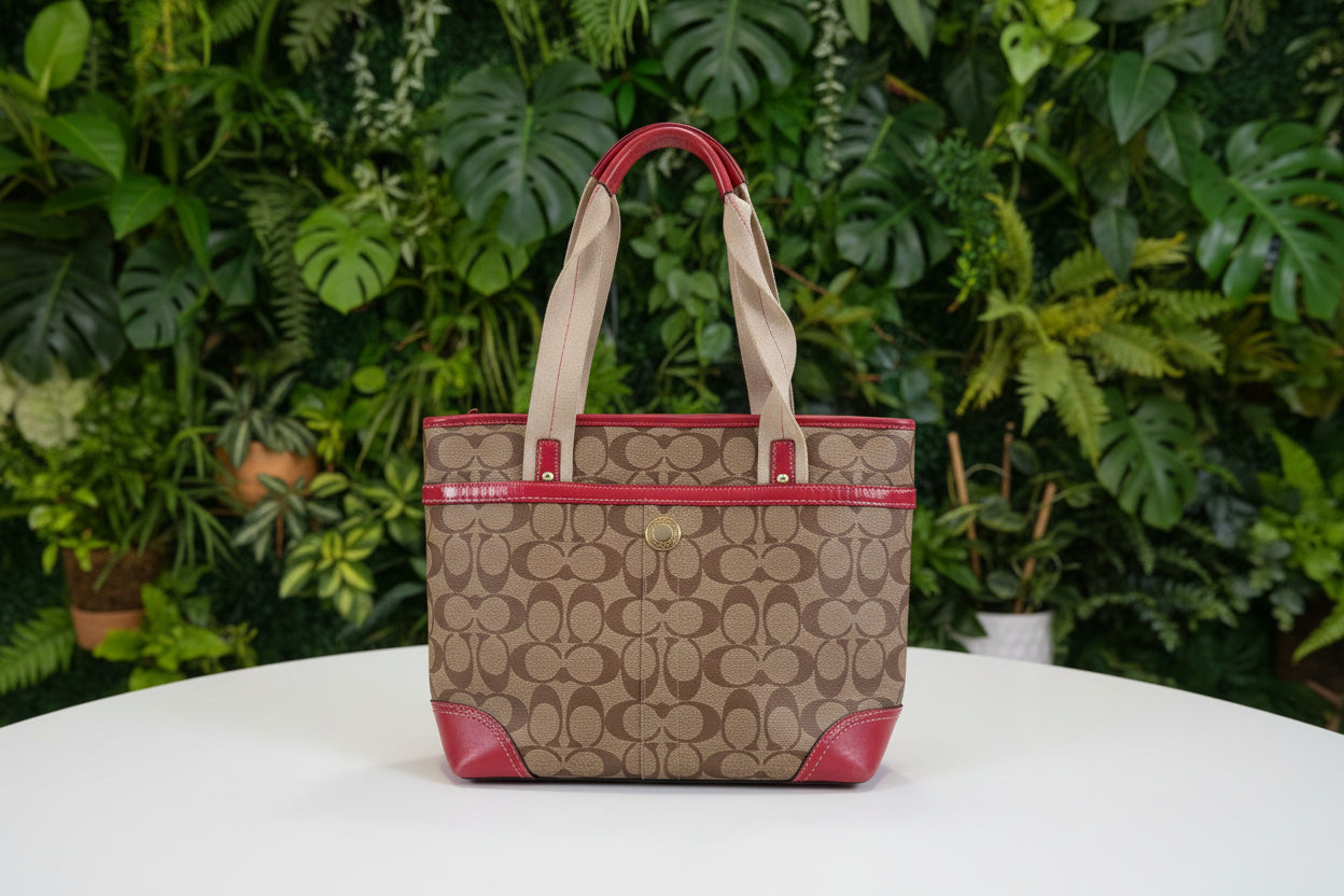 Coach Heritage Pink Stripe Tote