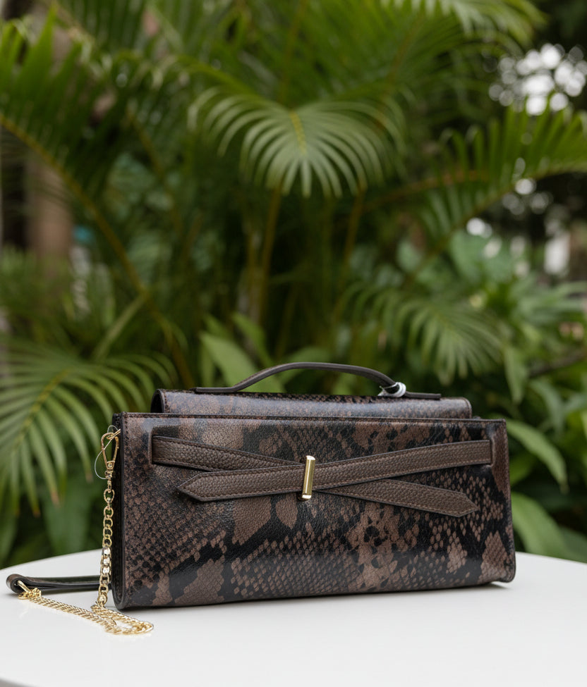 Maria Galanti Snakeskin Clutch