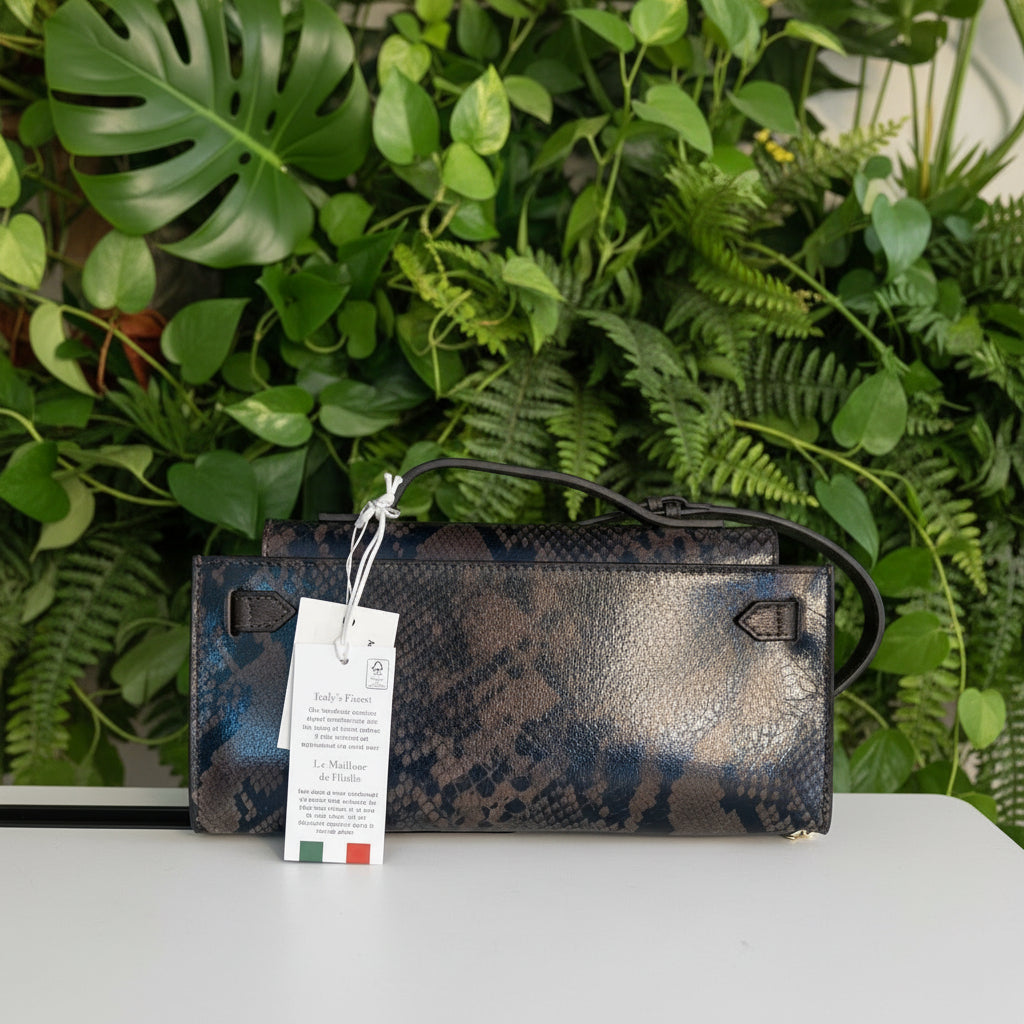 Maria Galanti Snakeskin Clutch