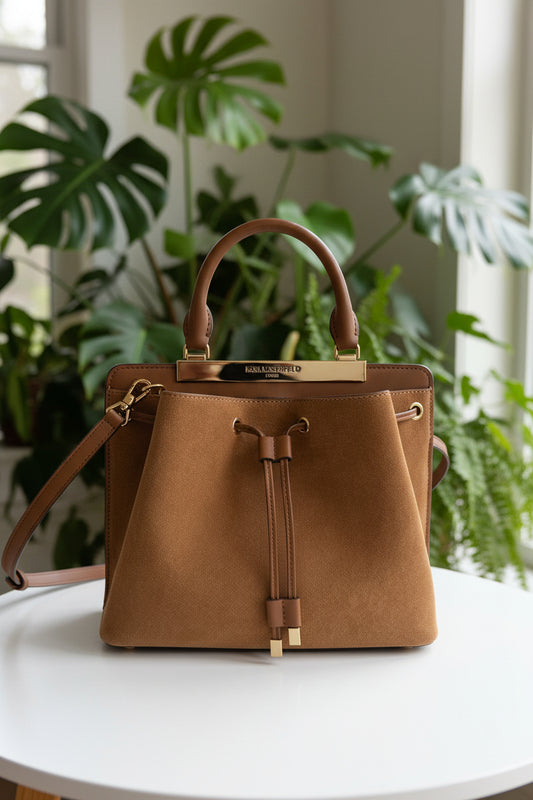 Karl Lagerfeld Suede and Leather Satchel