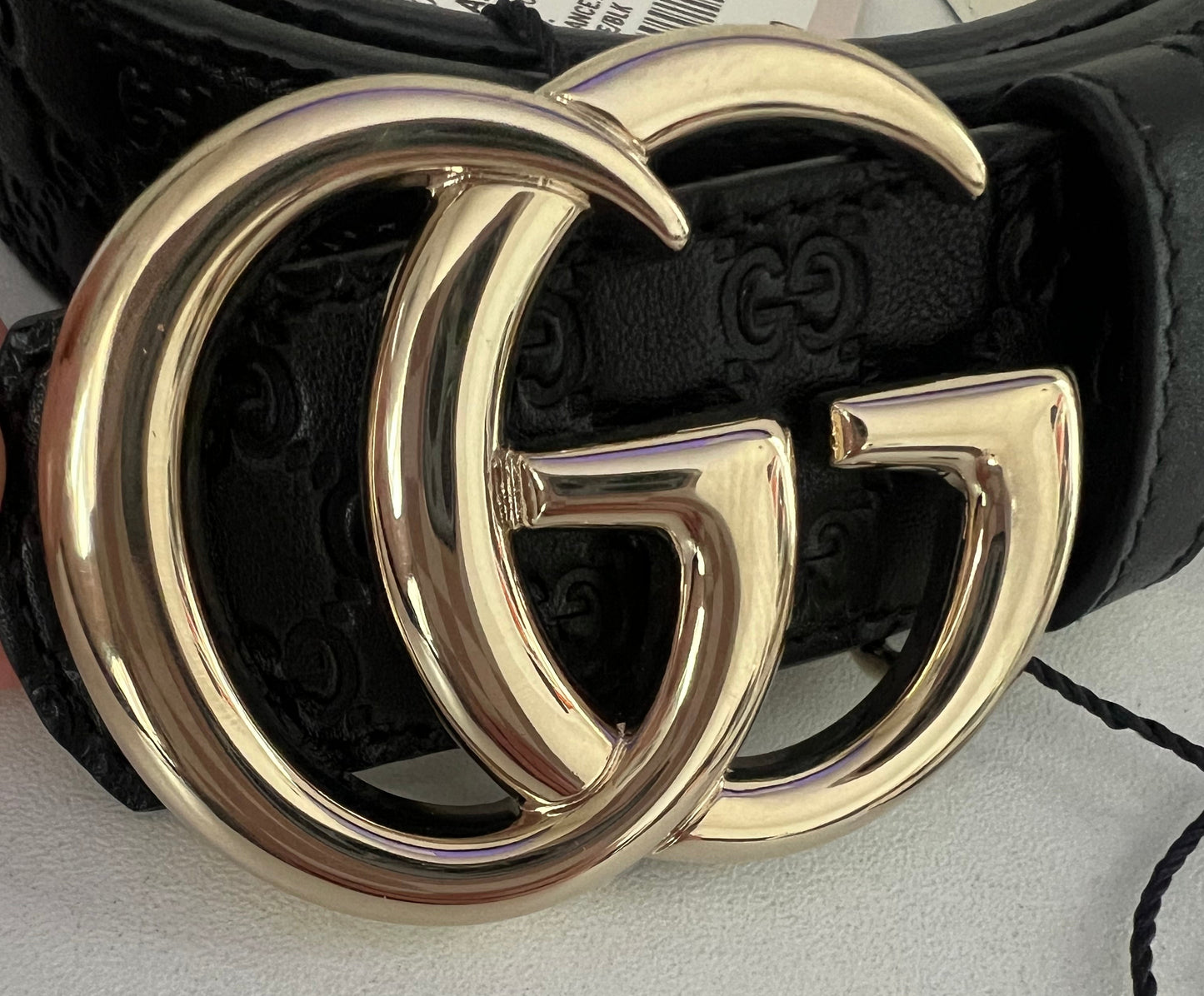 Gucci Reversible Embossed Leather Belt