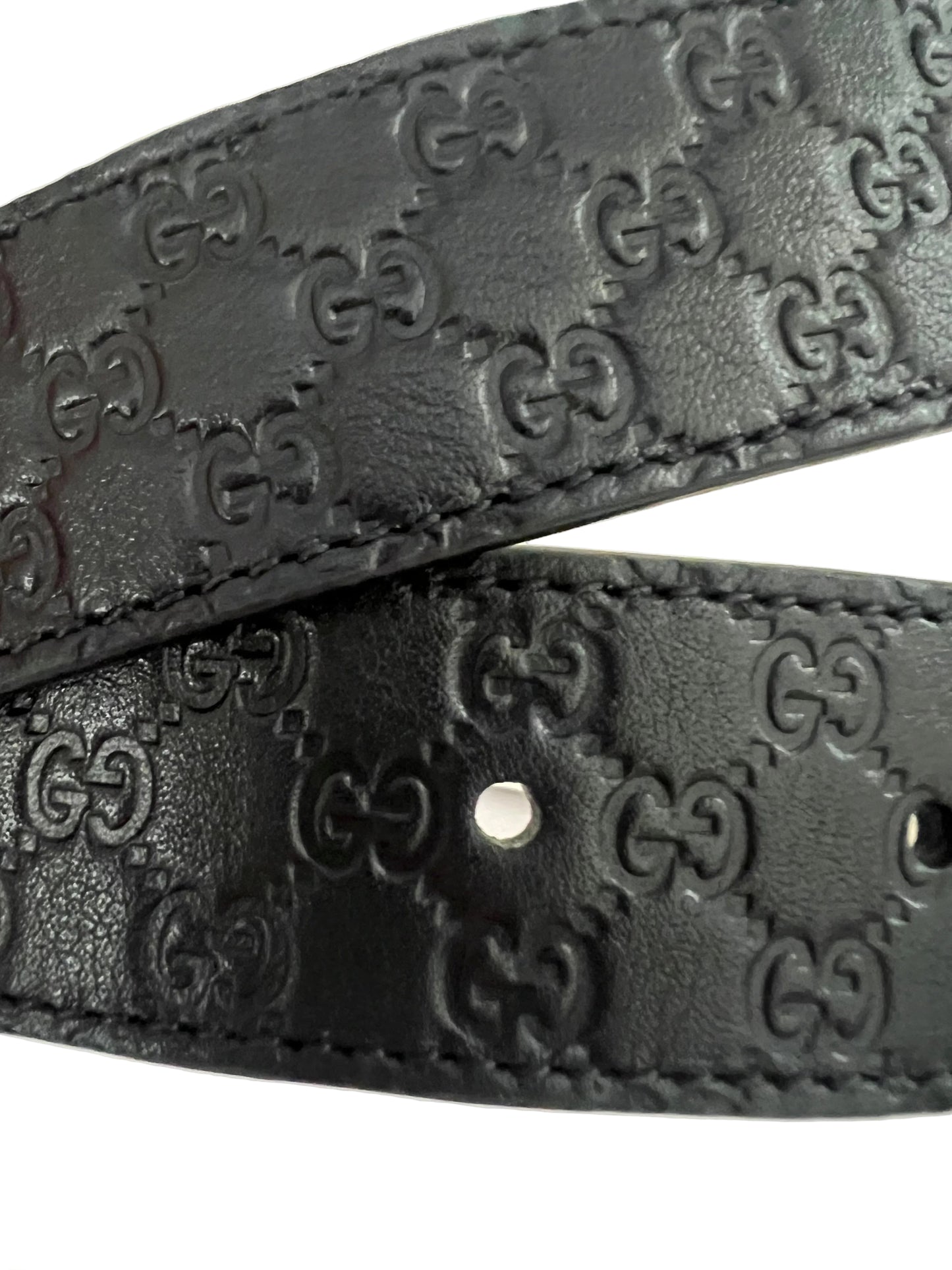 Gucci Reversible Embossed Leather Belt