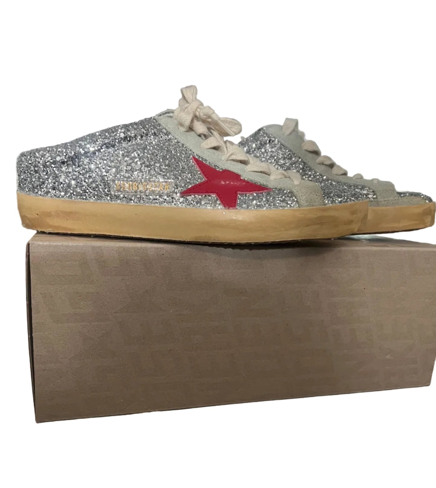 Golden Goose Glitter Slip On Sneakers