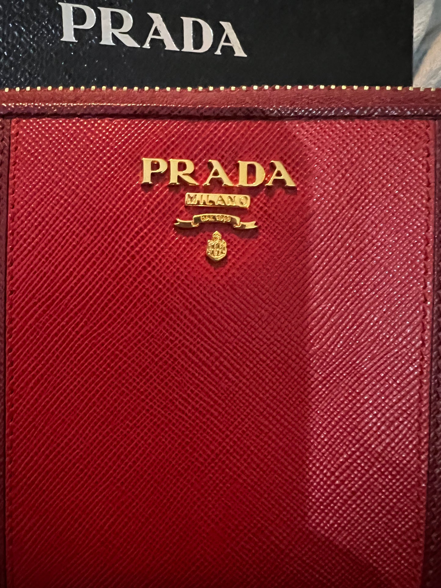 Prada Saffiano Leather Zip Wallet