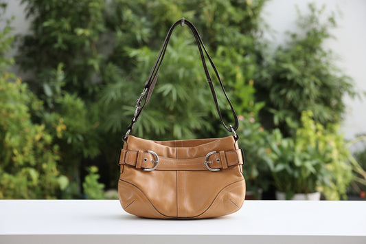 Coach Brown Soho Leather Duffle Y2K 2-Way