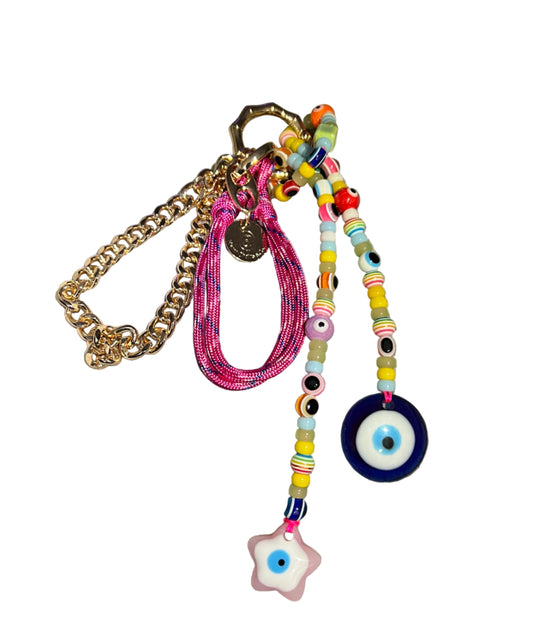 Fuschia Fortune Bag Charm