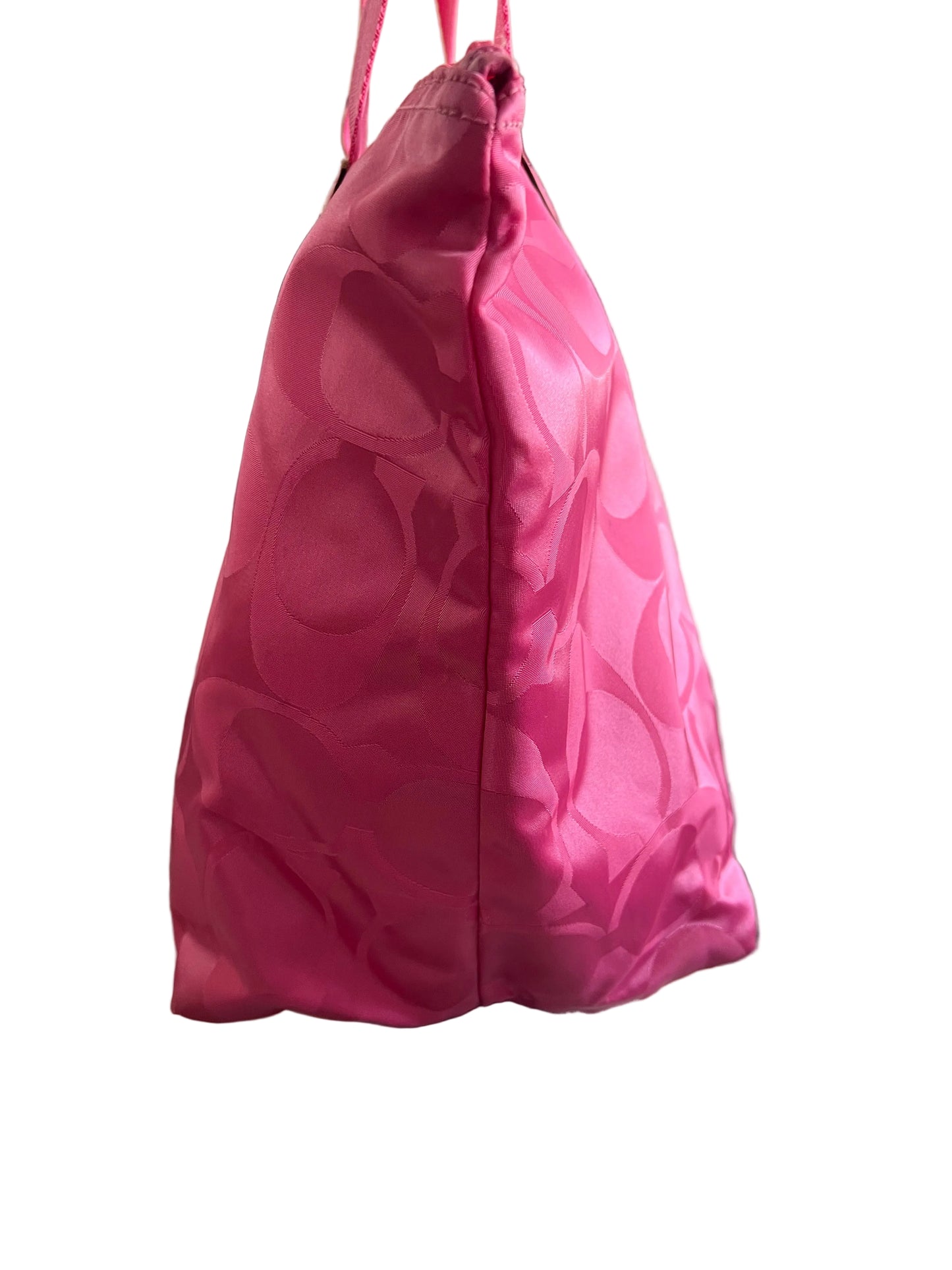 Coach Nylon Pink Zipper Tote