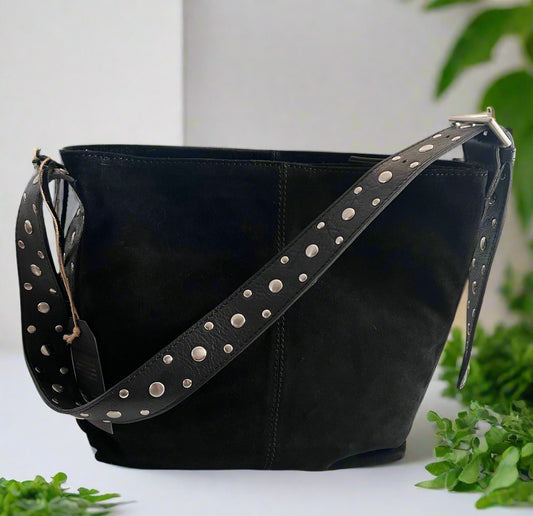 Suede Bucket bag with Studs