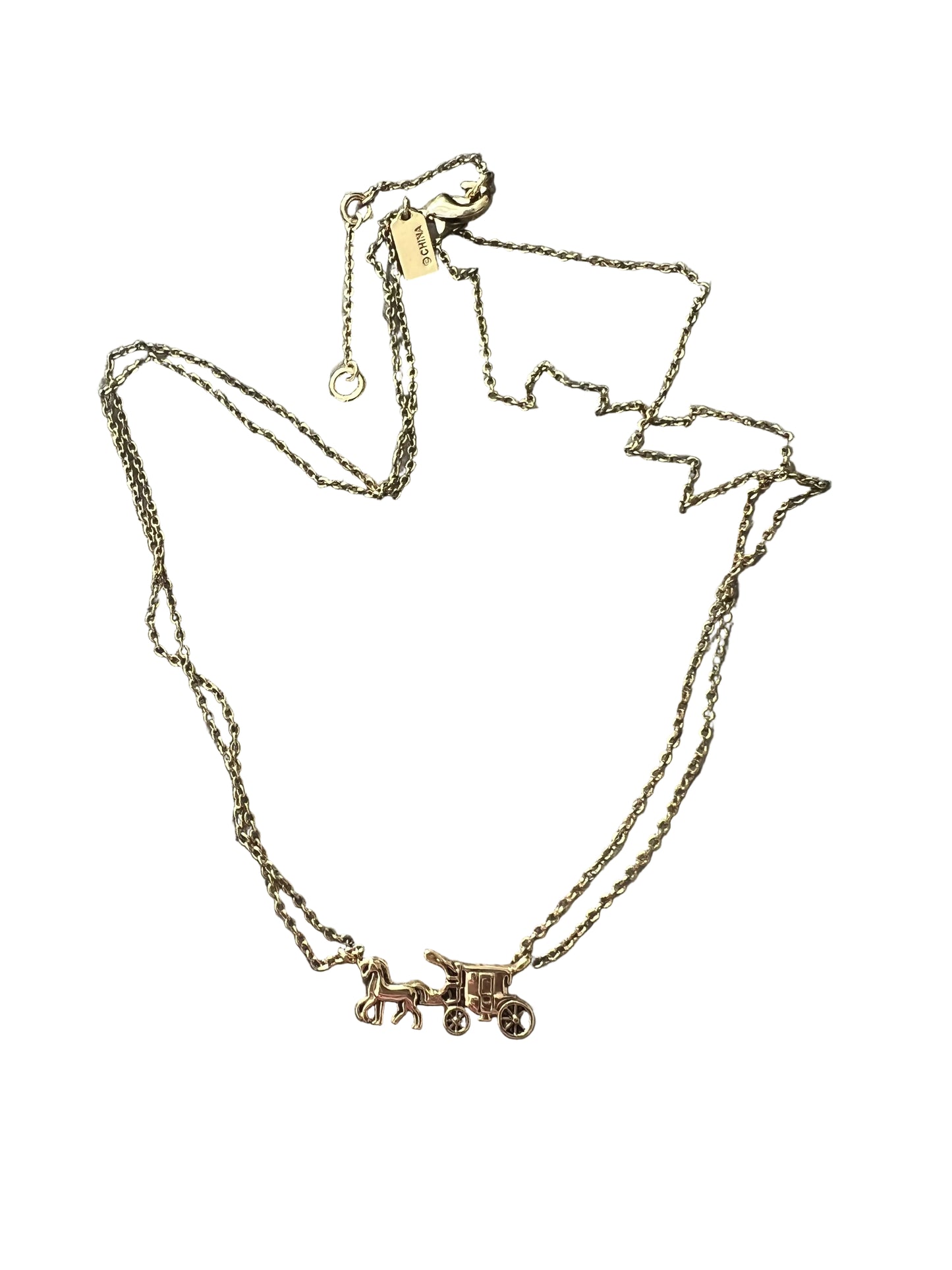 Coach Horse & Carriage Gold-Toned Double Chain Necklace