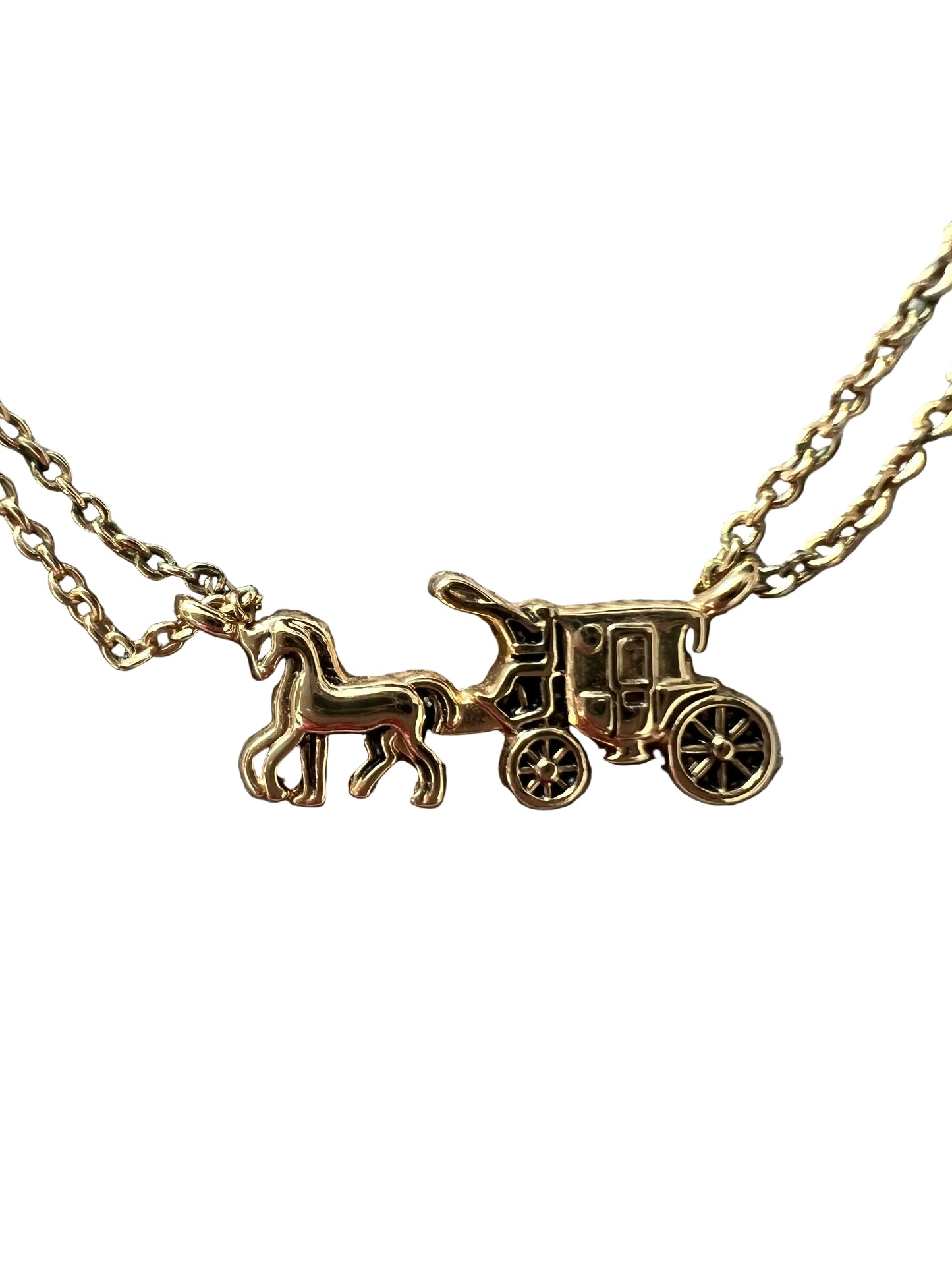 Coach Horse & Carriage Gold-Toned Double Chain Necklace