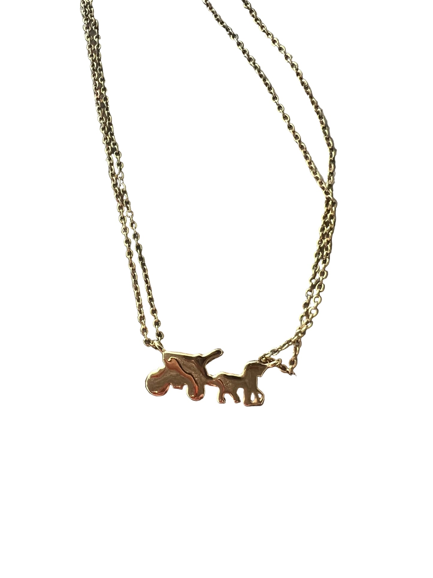 Coach Horse & Carriage Gold-Toned Double Chain Necklace