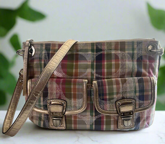 Coach Poppy Sequin Plaid Devon Bag