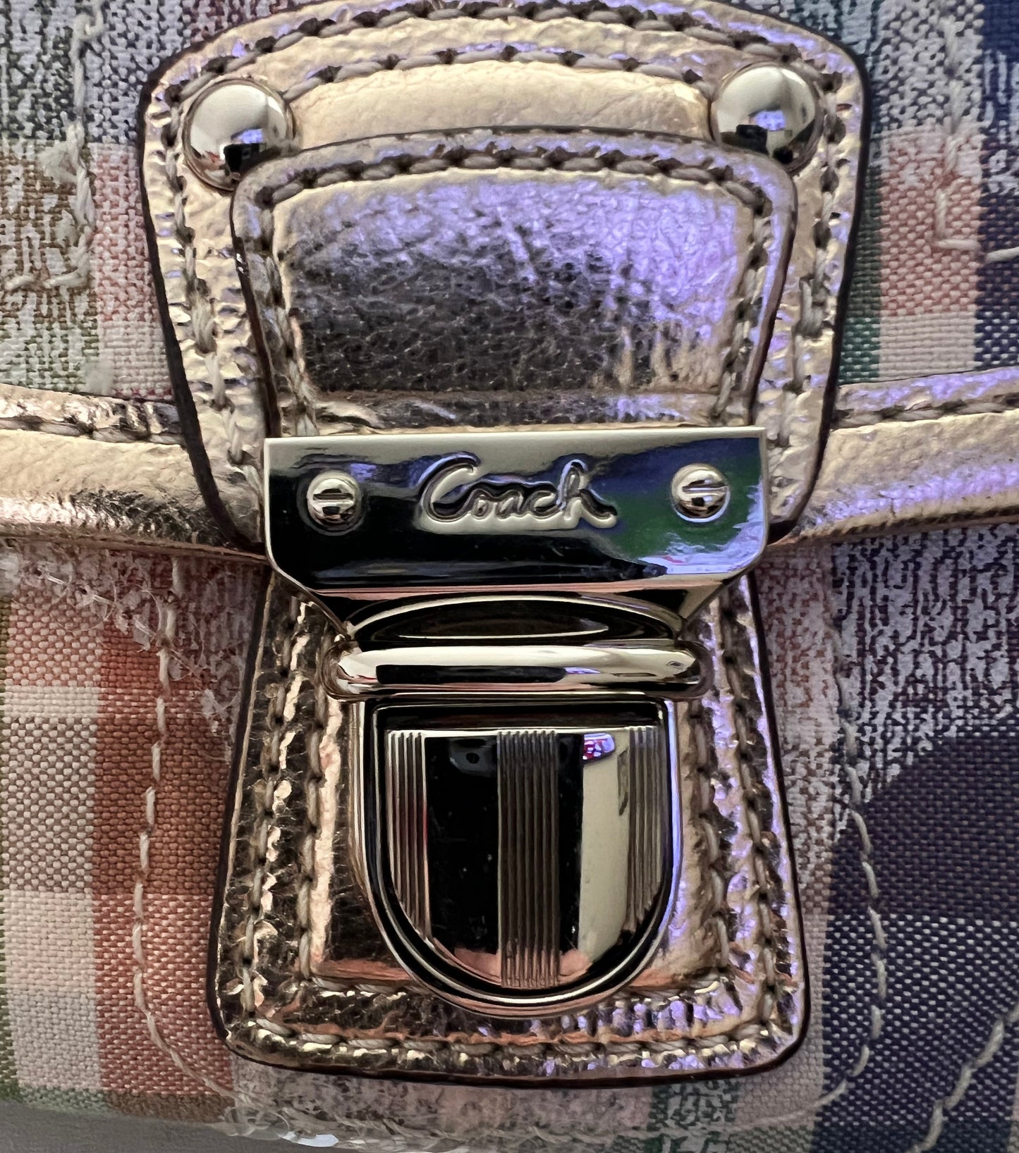 Coach Poppy Sequin Plaid Devon Bag