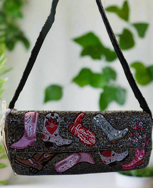 Beaded Boots Shoulder Bag