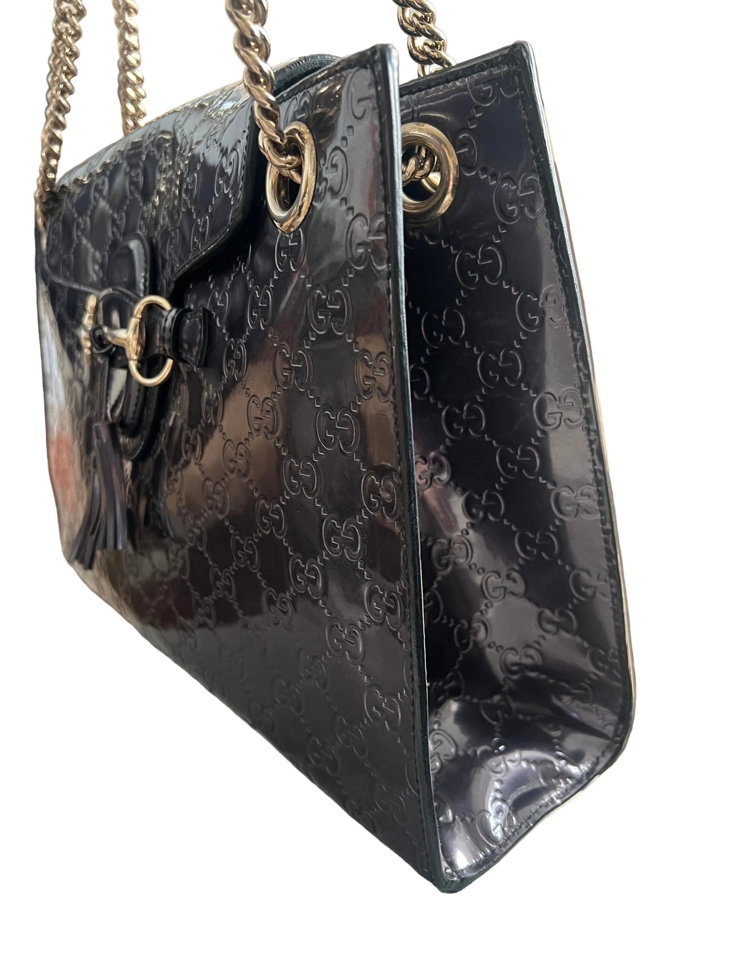 Gucci Patent Leather Dark Purple Emily Large