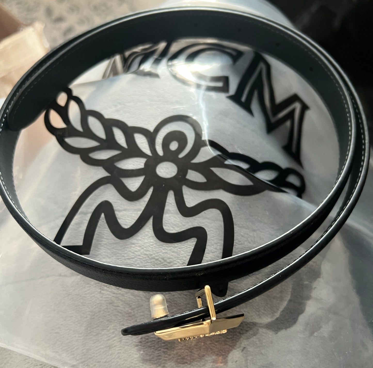 MCM Diamon Buckle Black Belt