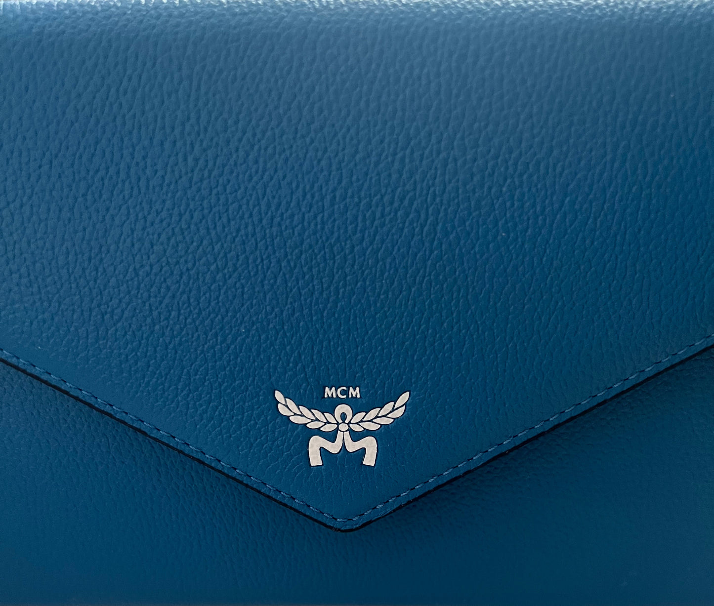 MCM Blue Himmel Continental Pouch - Embossed Leather