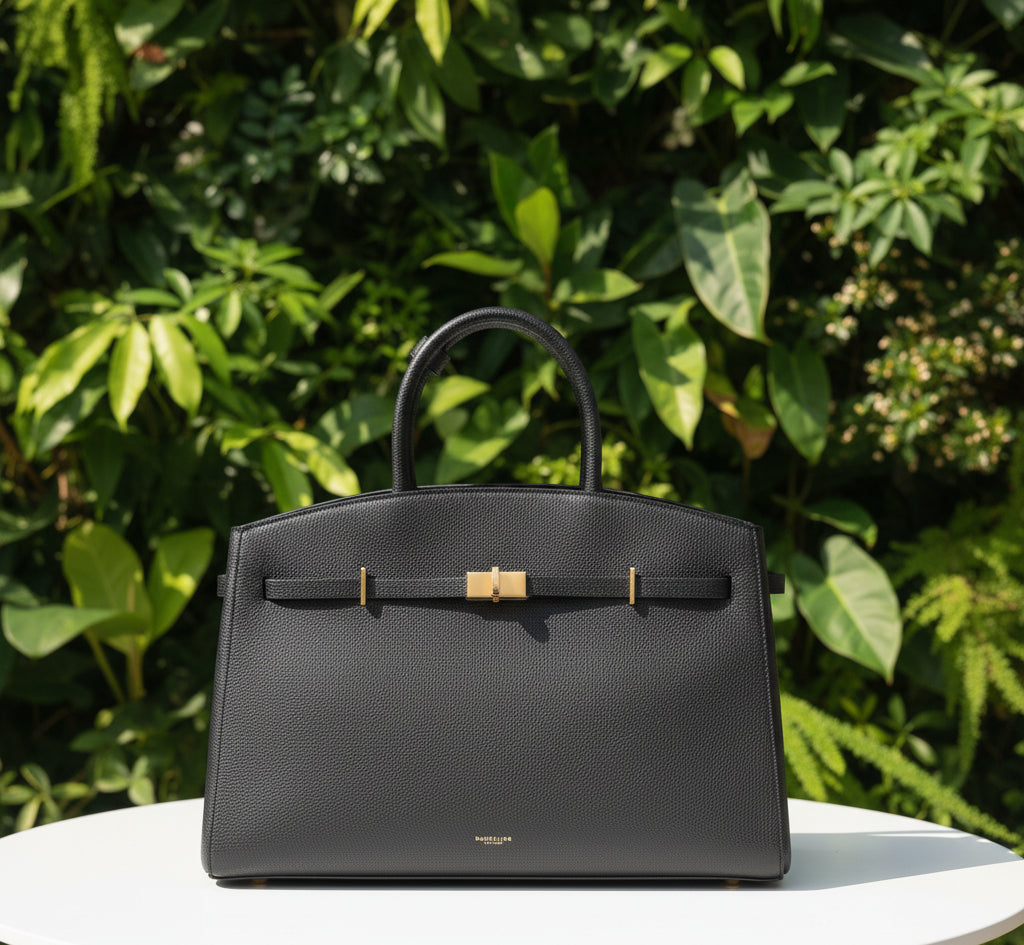 DeMellier The Hudson Black Leather Satchel