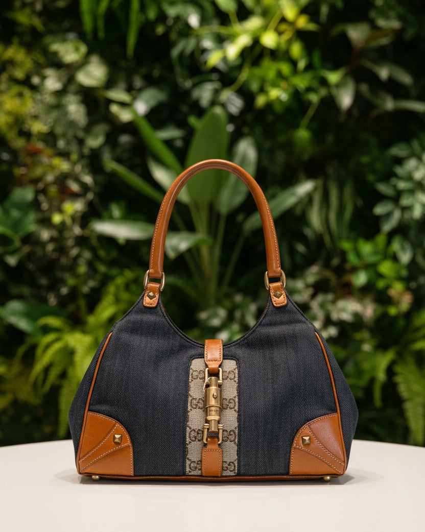 Gucci Denim 1961 Jackie Shoulder Bag