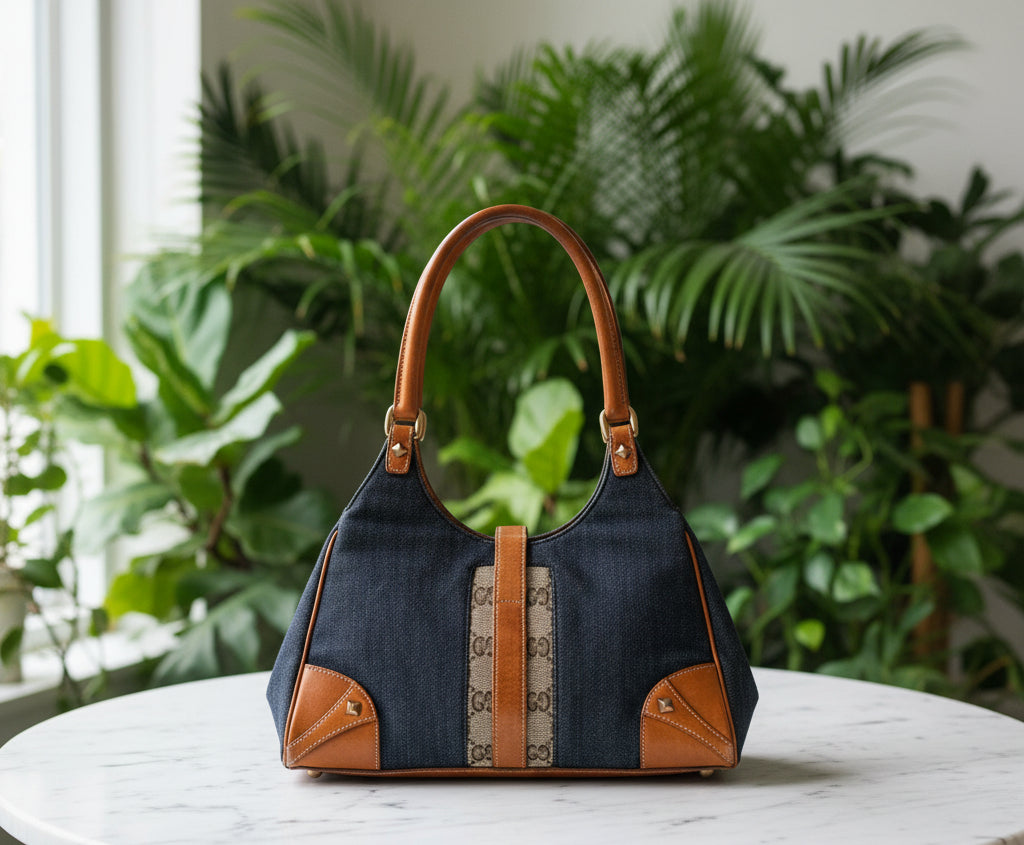 Gucci Denim 1961 Jackie Shoulder Bag
