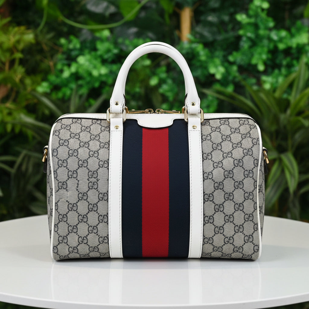 Gucci Medium Web Boston Bag
