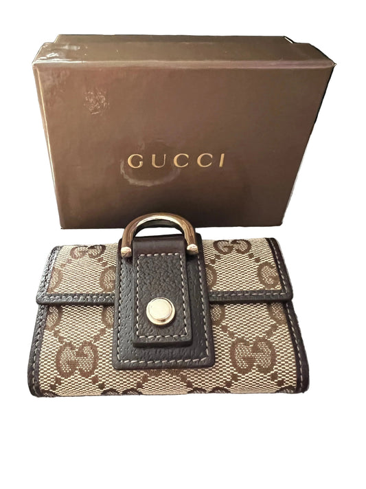 Gucci Monogram Canvas & Leather Key Holder