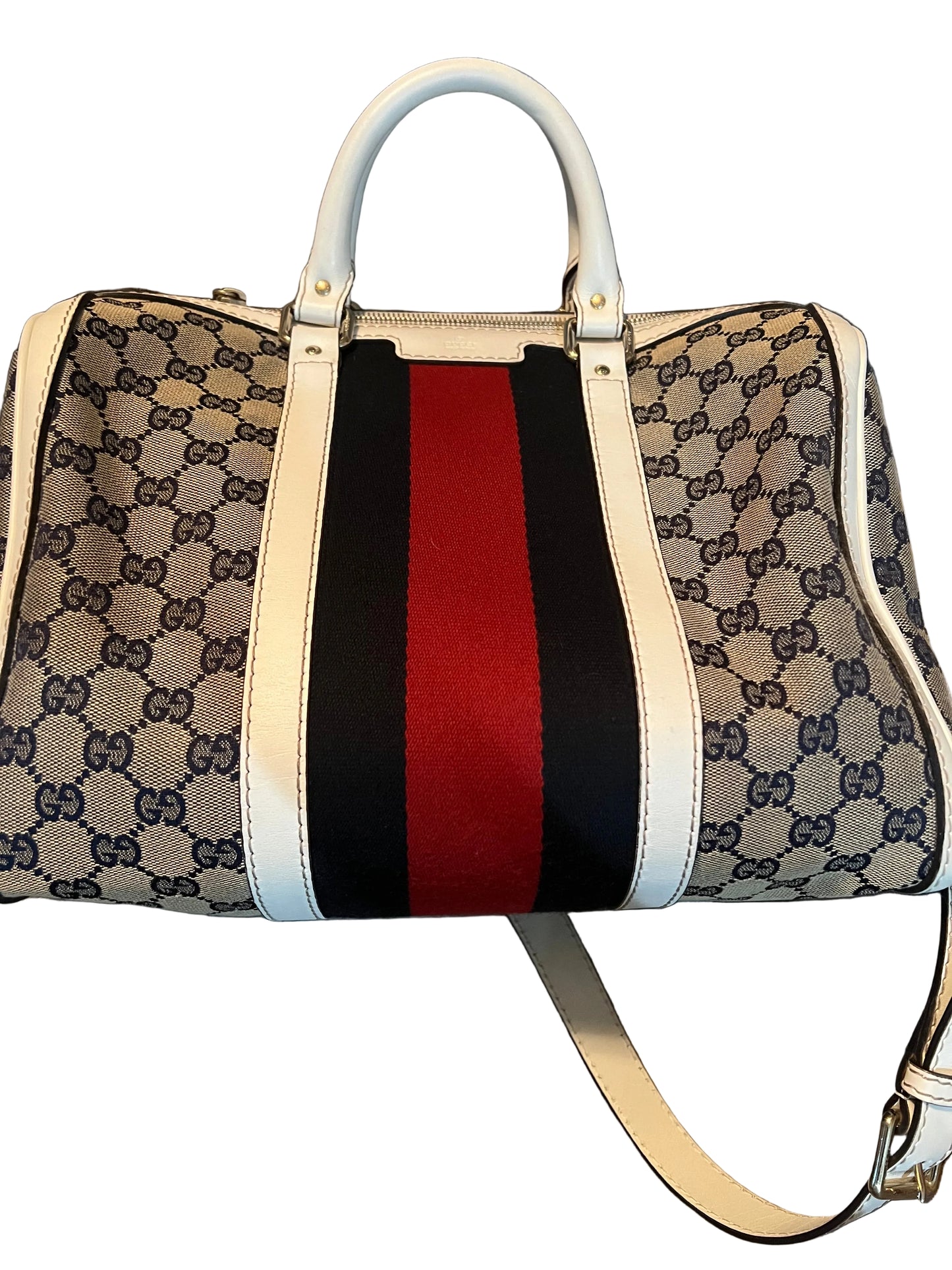 Gucci Medium Web Boston Bag