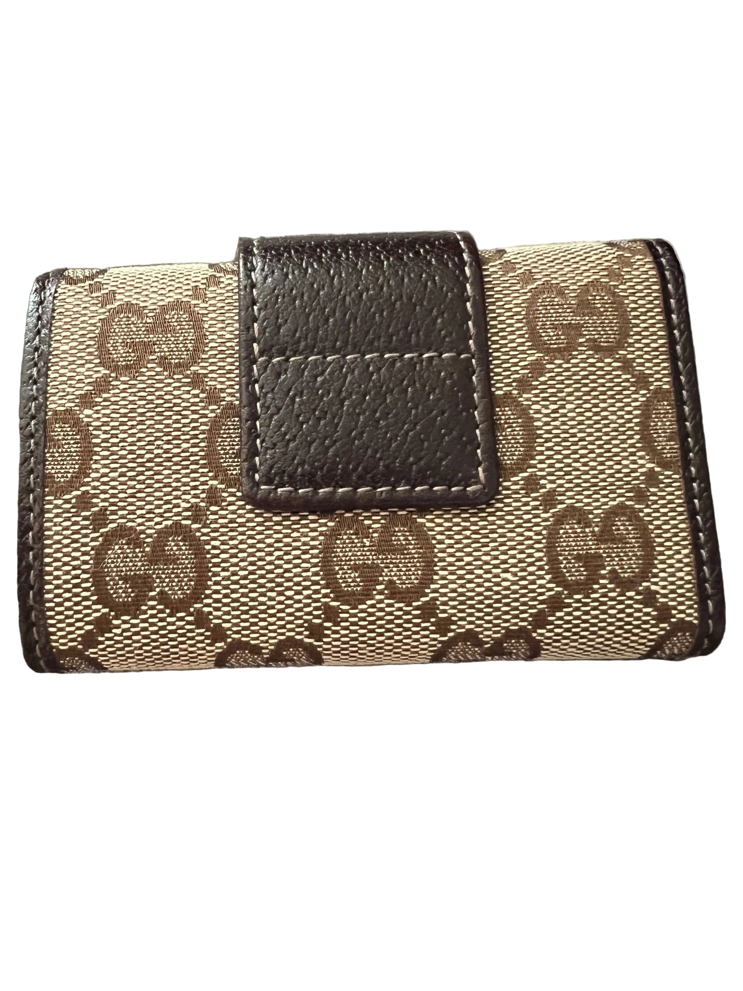 Gucci Monogram Canvas & Leather Key Holder