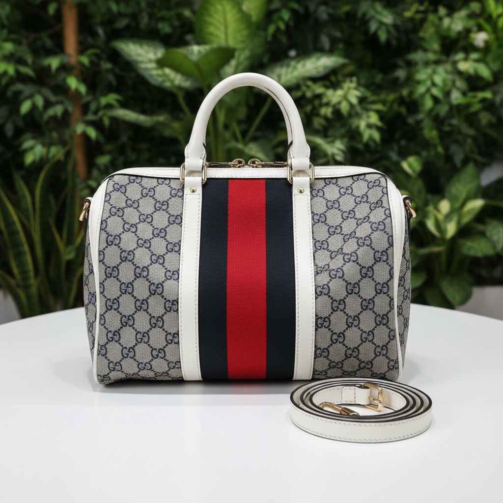 Gucci Medium Web Boston Bag