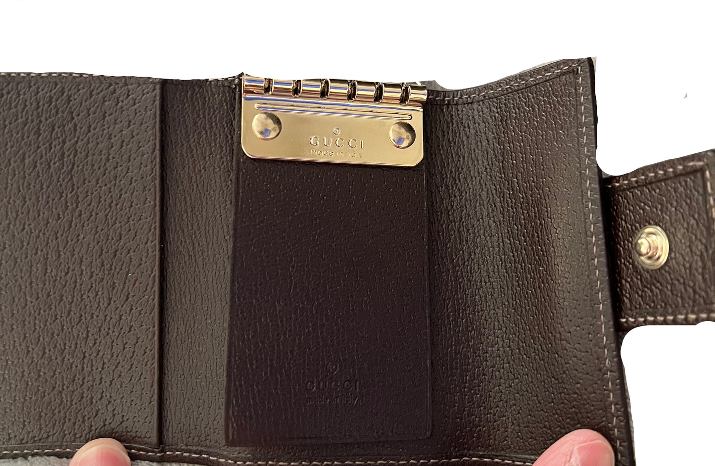 Gucci Monogram Canvas & Leather Key Holder