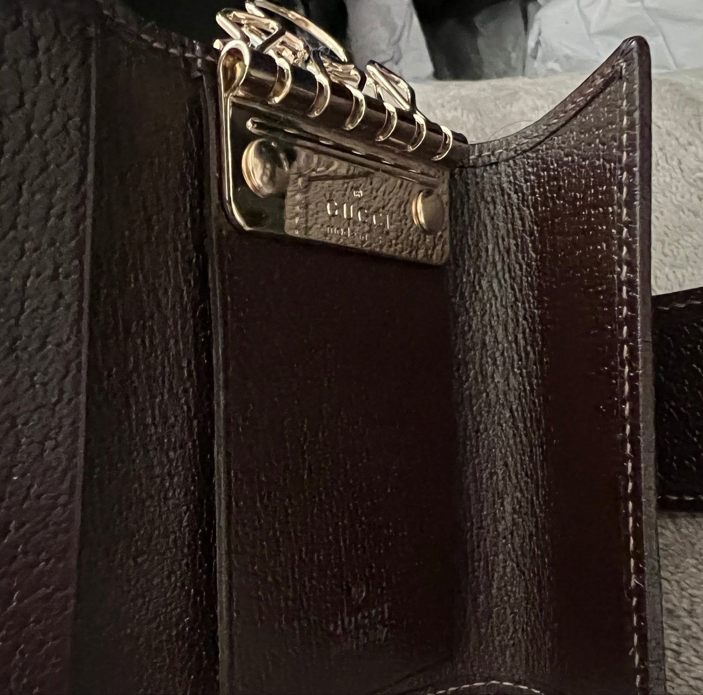 Gucci Monogram Canvas & Leather Key Holder