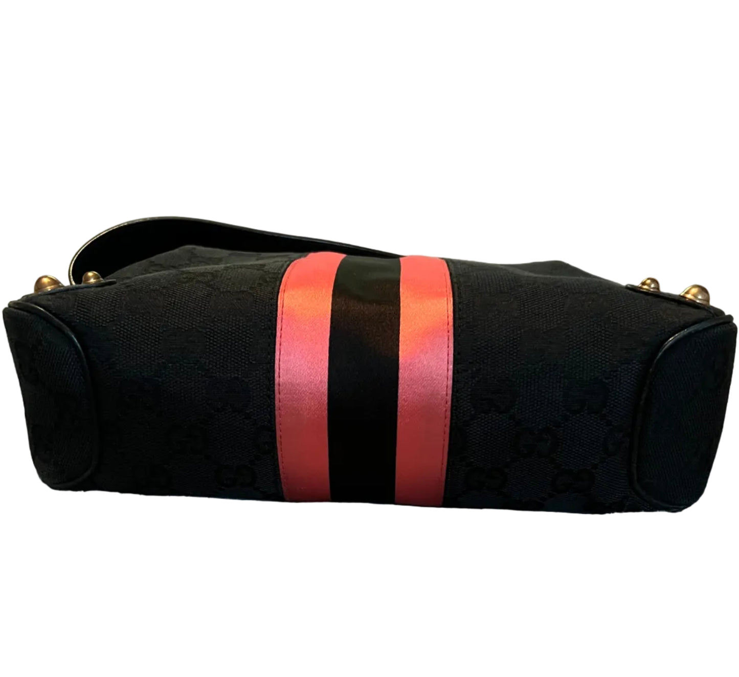 Gucci Black & Pink Web Horsebit Bag - Tom Ford Era