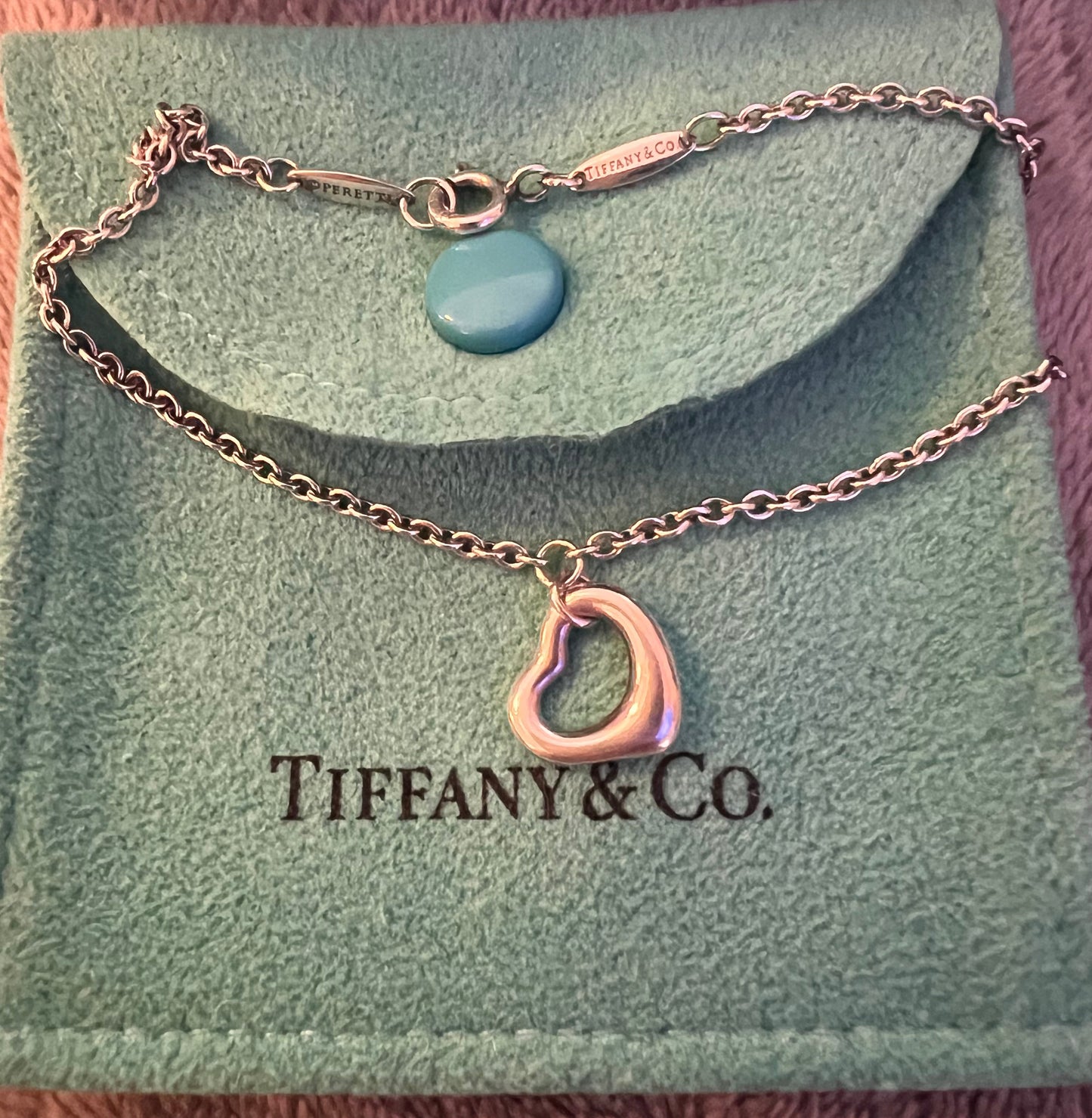 Tiffany & Co Elsa Peretti Sterling Open Heart Bracelet