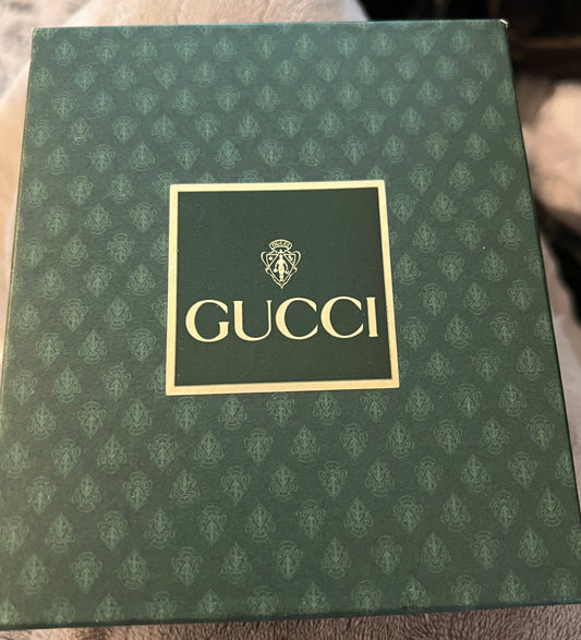 Gucci Vintage Brown Double G Leather Compact Wallet