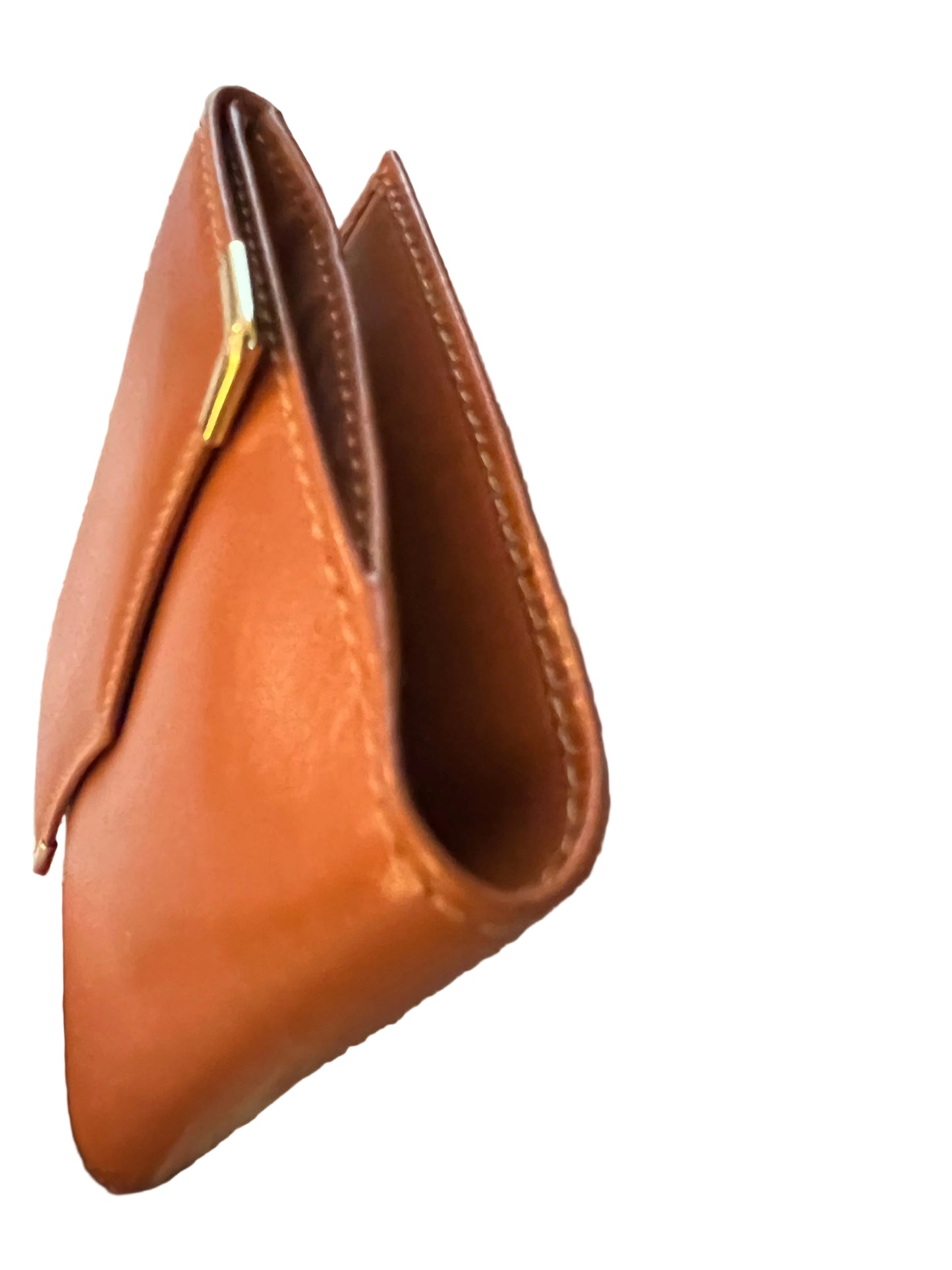 Gucci Vintage Brown Double G Leather Compact Wallet