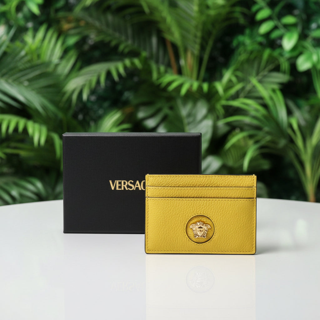 Versace Yellow Leather Card Holder