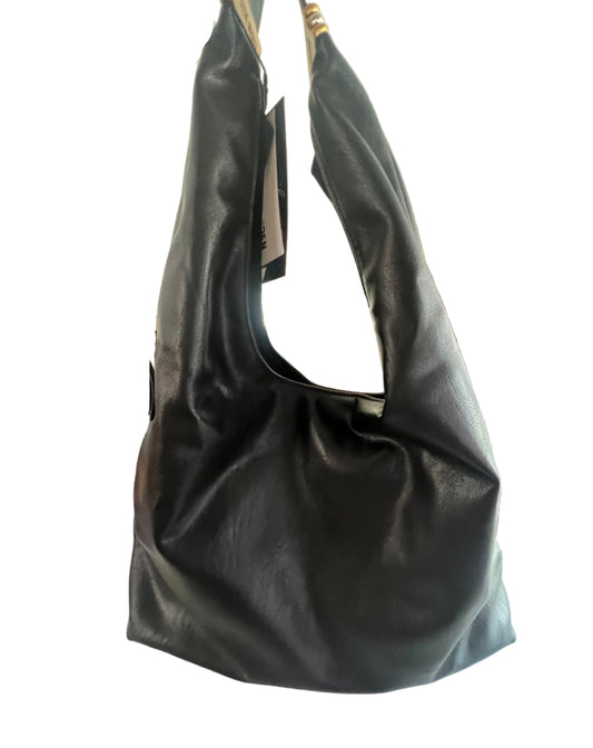 SM Faux Black Leather Hobo
