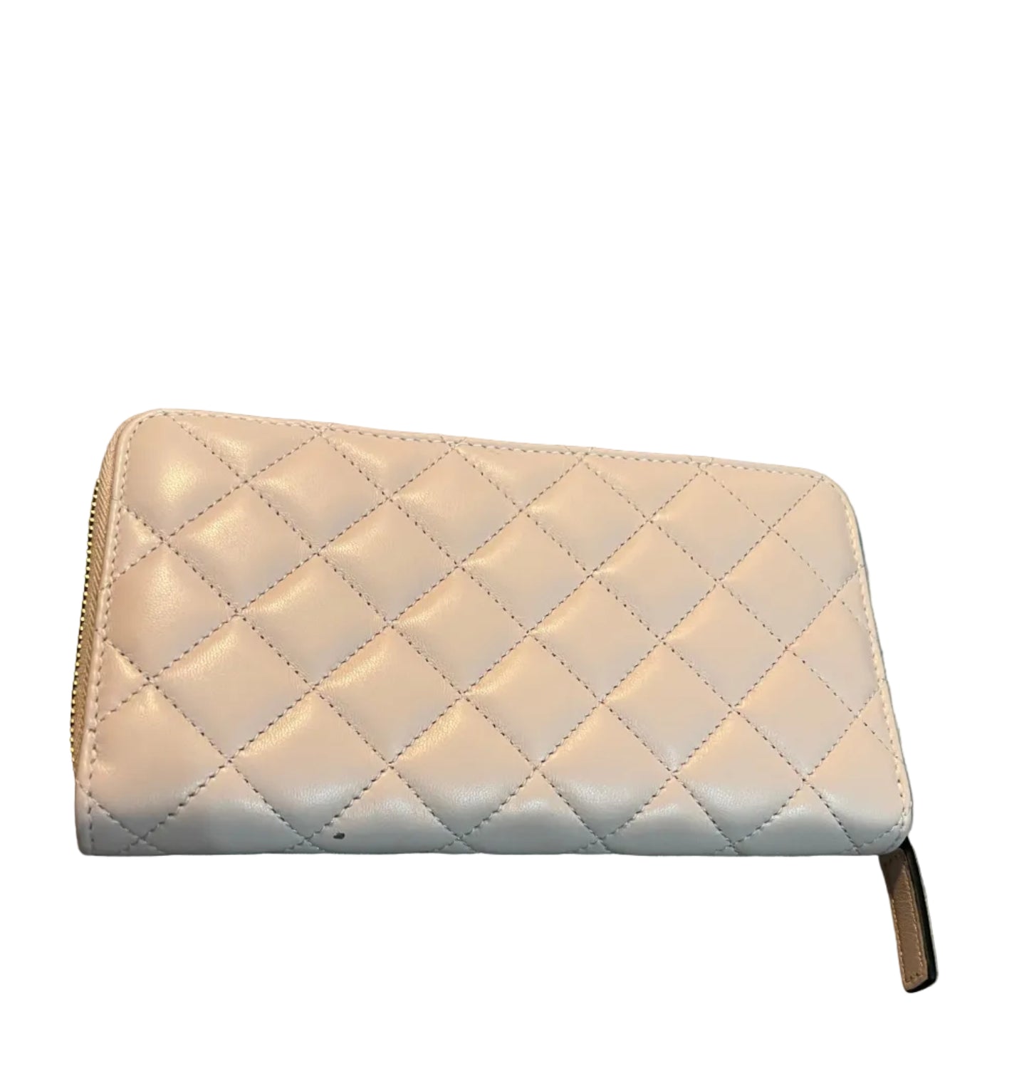Versace Pink Quilted Leather Medusa Zip Wallet