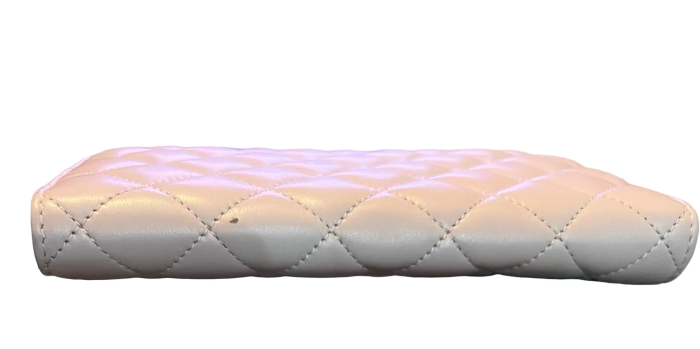 Versace Pink Quilted Leather Medusa Zip Wallet