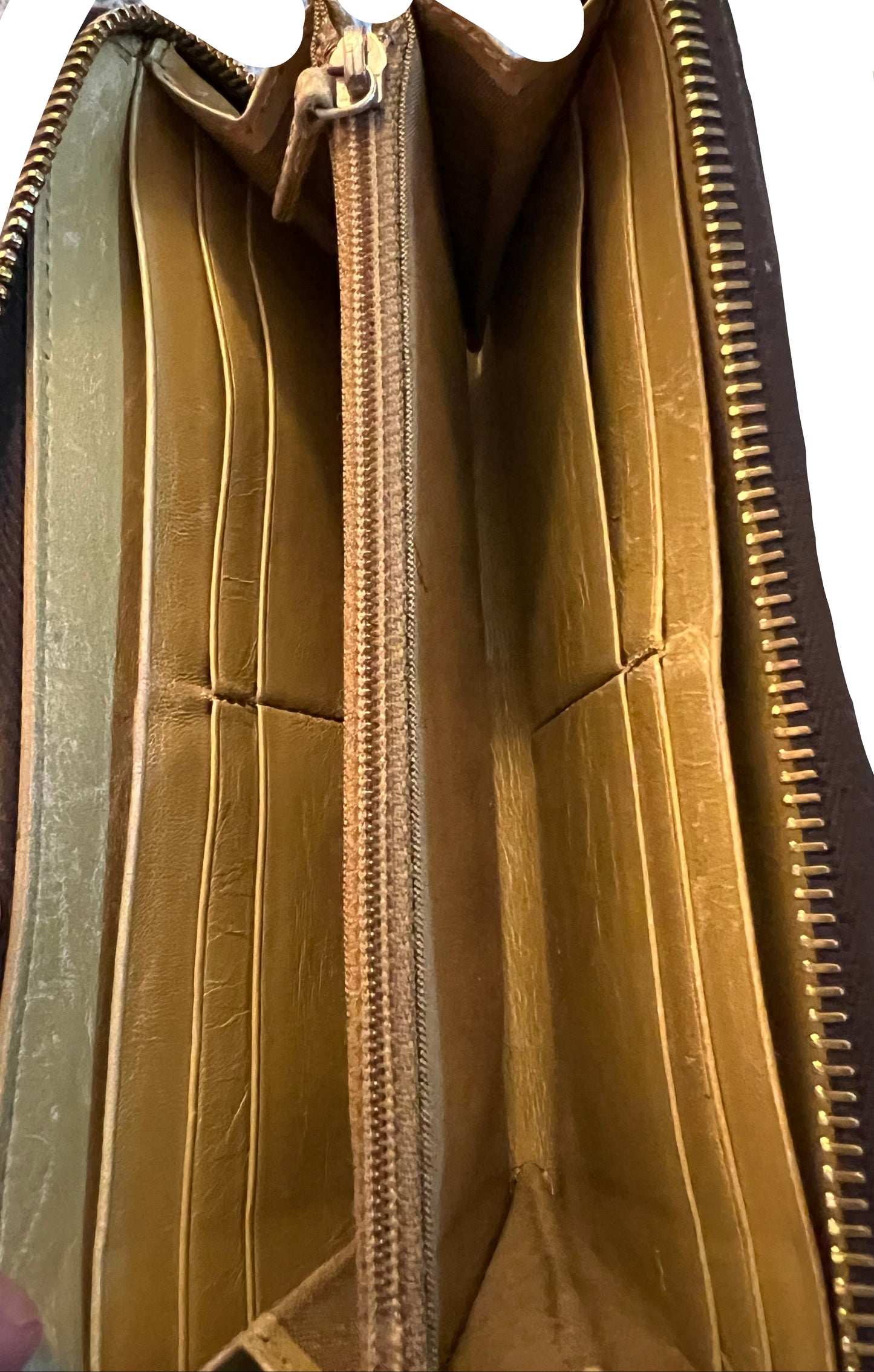 Fendi Coated Canvas Polka Dot Zip Around Wallet