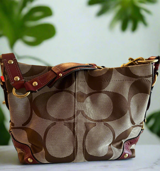 Coach Signature Brown Canvas Carly