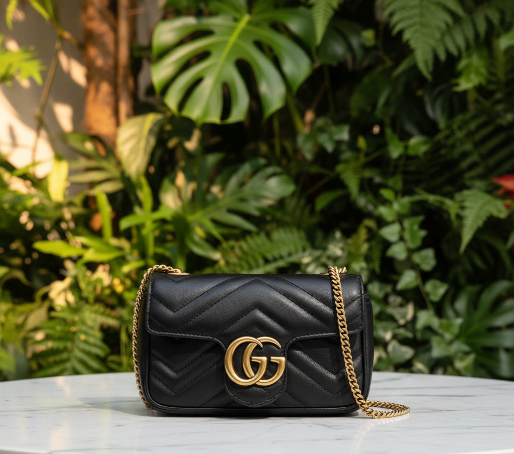 Gucci Black Leather Super Mini Crossbody